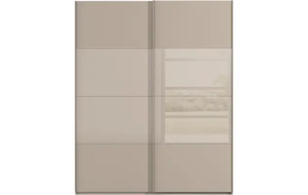 Goossens kledingkast finca combi glans mat glas bruin hoogwaardig meubelplaat - 8244383-{merk}-finca-combi-sts-bruin-schuifdeuren-01